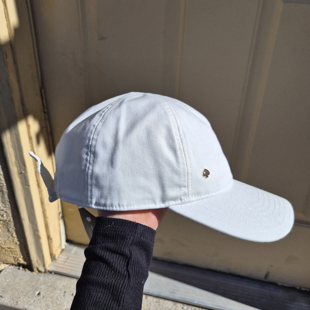 Kate Spade White Baseball Cap with Gold Logo